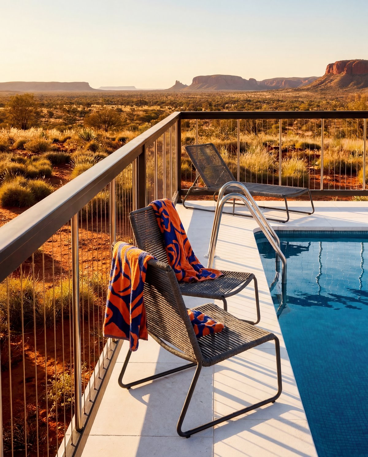 Vertical Cable pool fencing in Australian outback